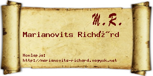 Marianovits Richárd névjegykártya