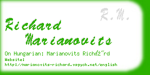 richard marianovits business card